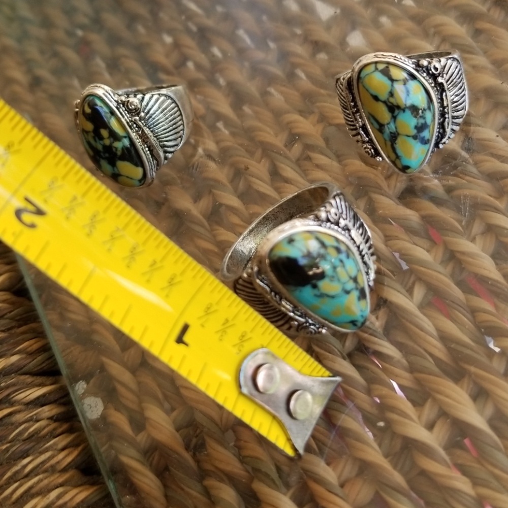 🎁🎁# 46. 🥰RESTOCKED 925Silver Filled Turquoise Ring - Picture 5 of 8